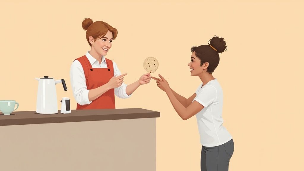 Person looking at a computer screen showing data analytics, illustrating the importance of first-party cookies for website owners.