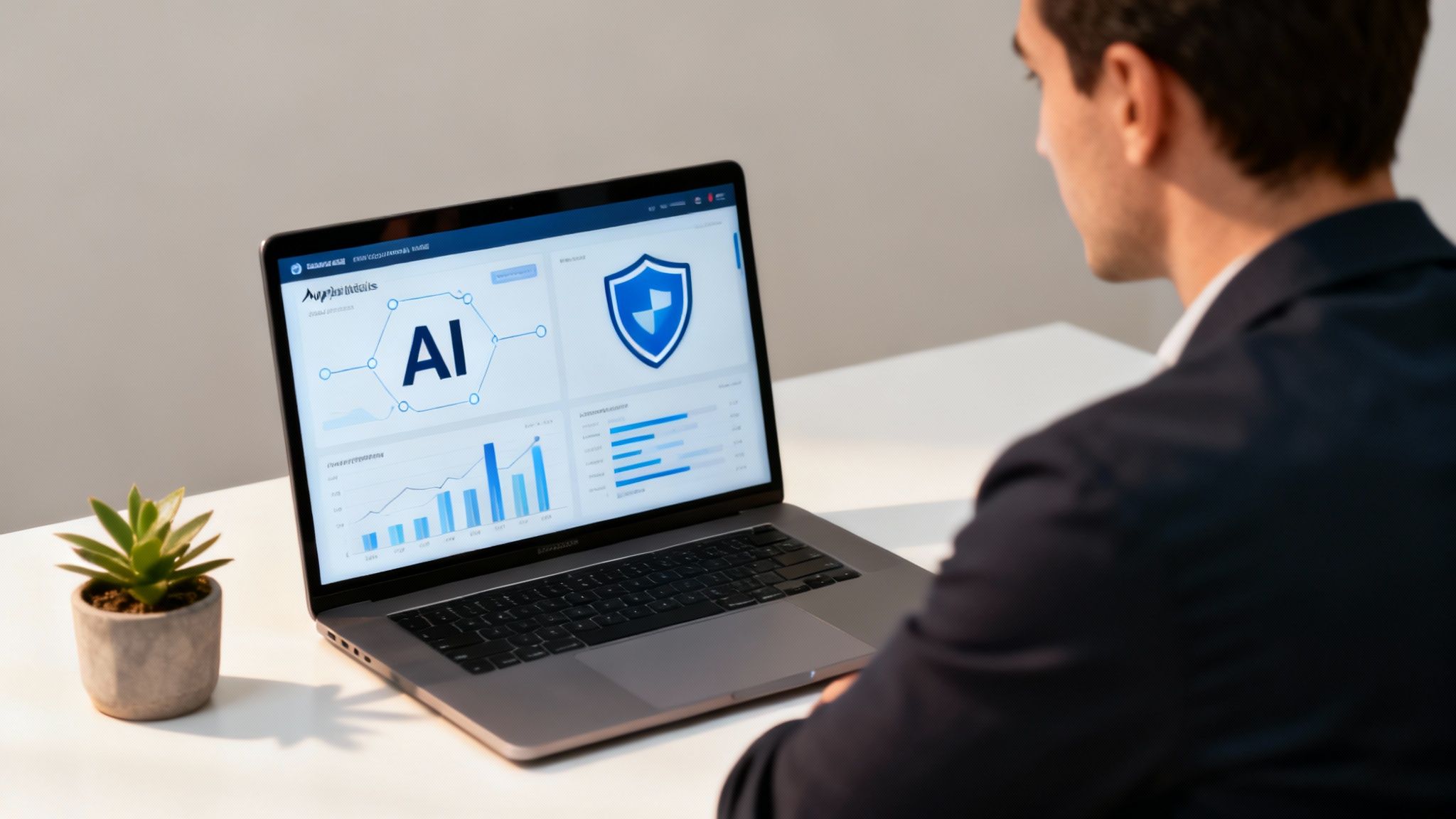 A futuristic digital interface showing interconnected data points and marketing trends.