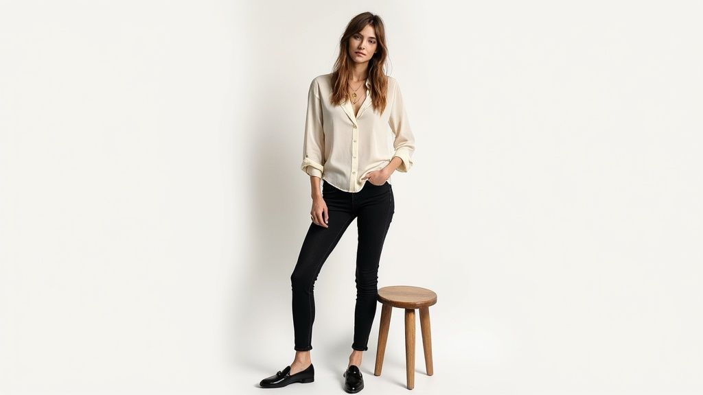 Classic Jeans and an Elegant Blouse: The Can't-Fail Combo