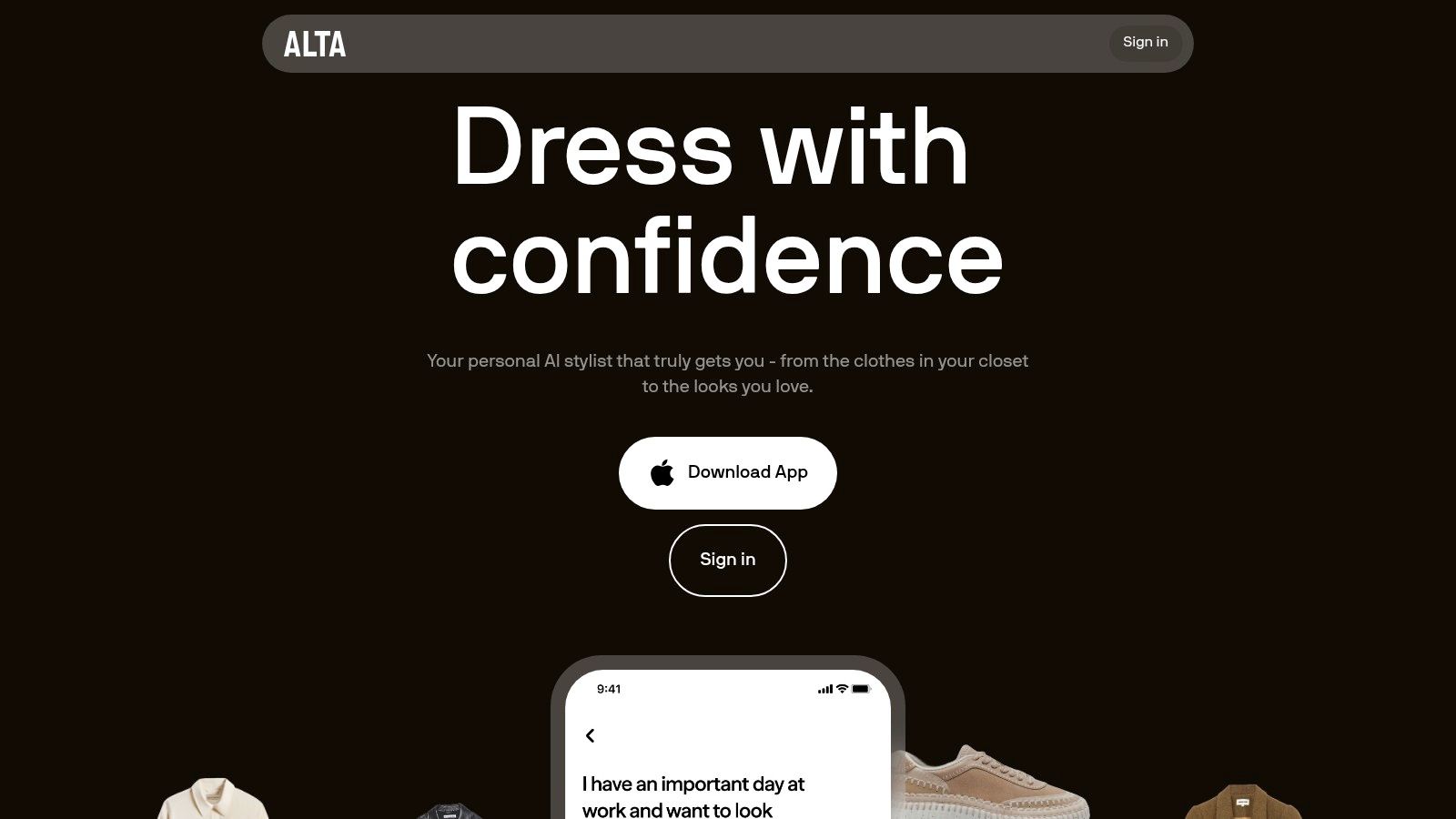 Alta – AI Personal Stylist with Avatar Try‑On