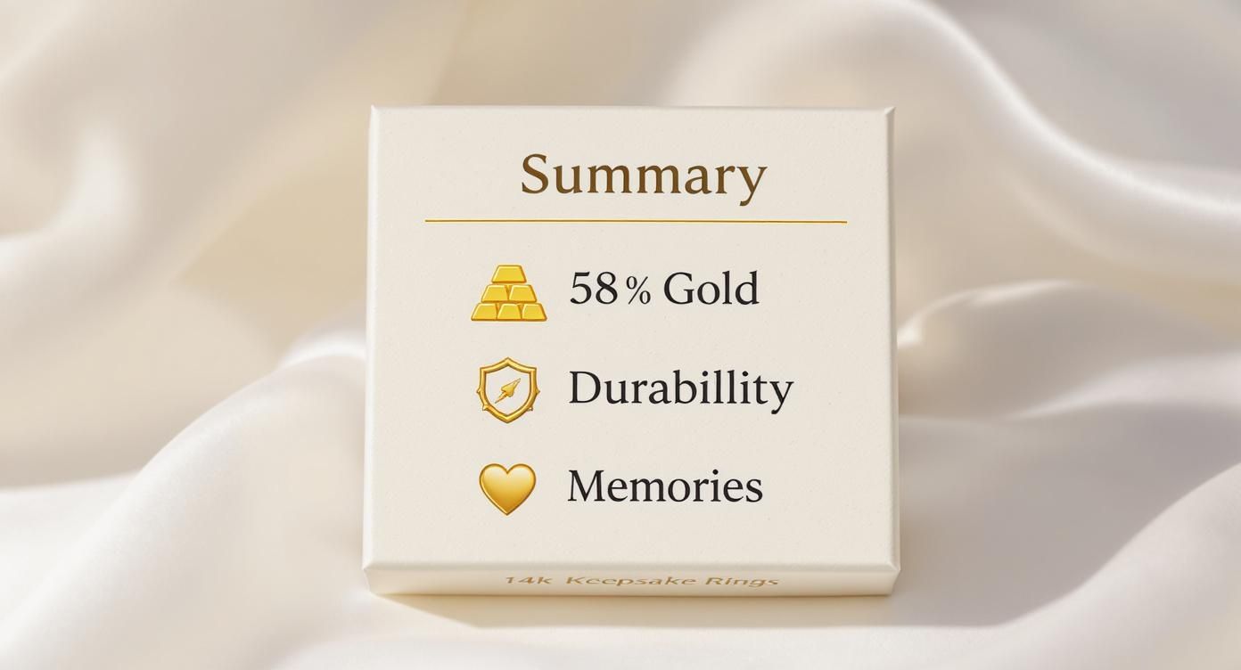 Infographic about 14k keepsake ring