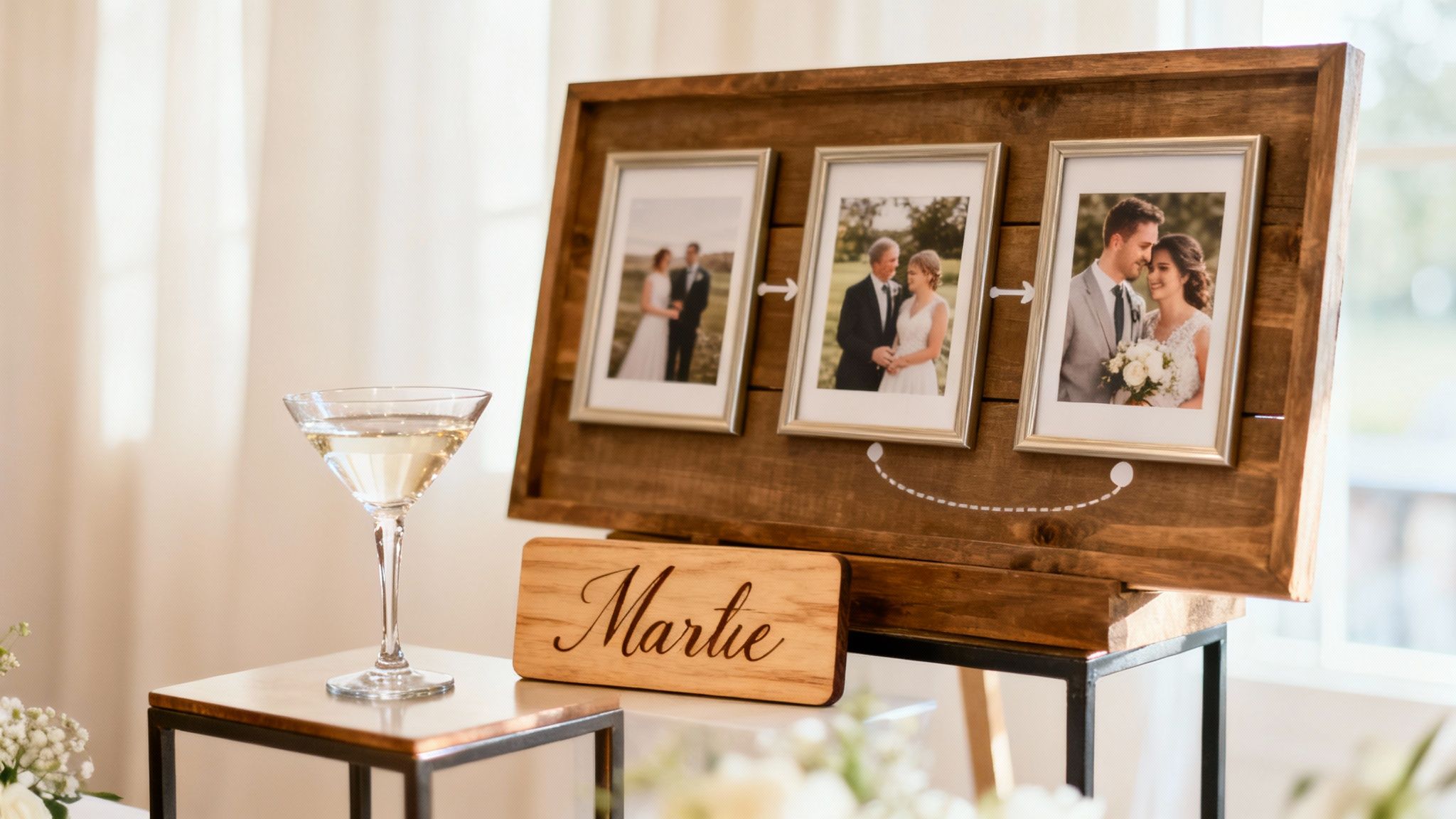 Two people toasting with cocktails at a 30th birthday party