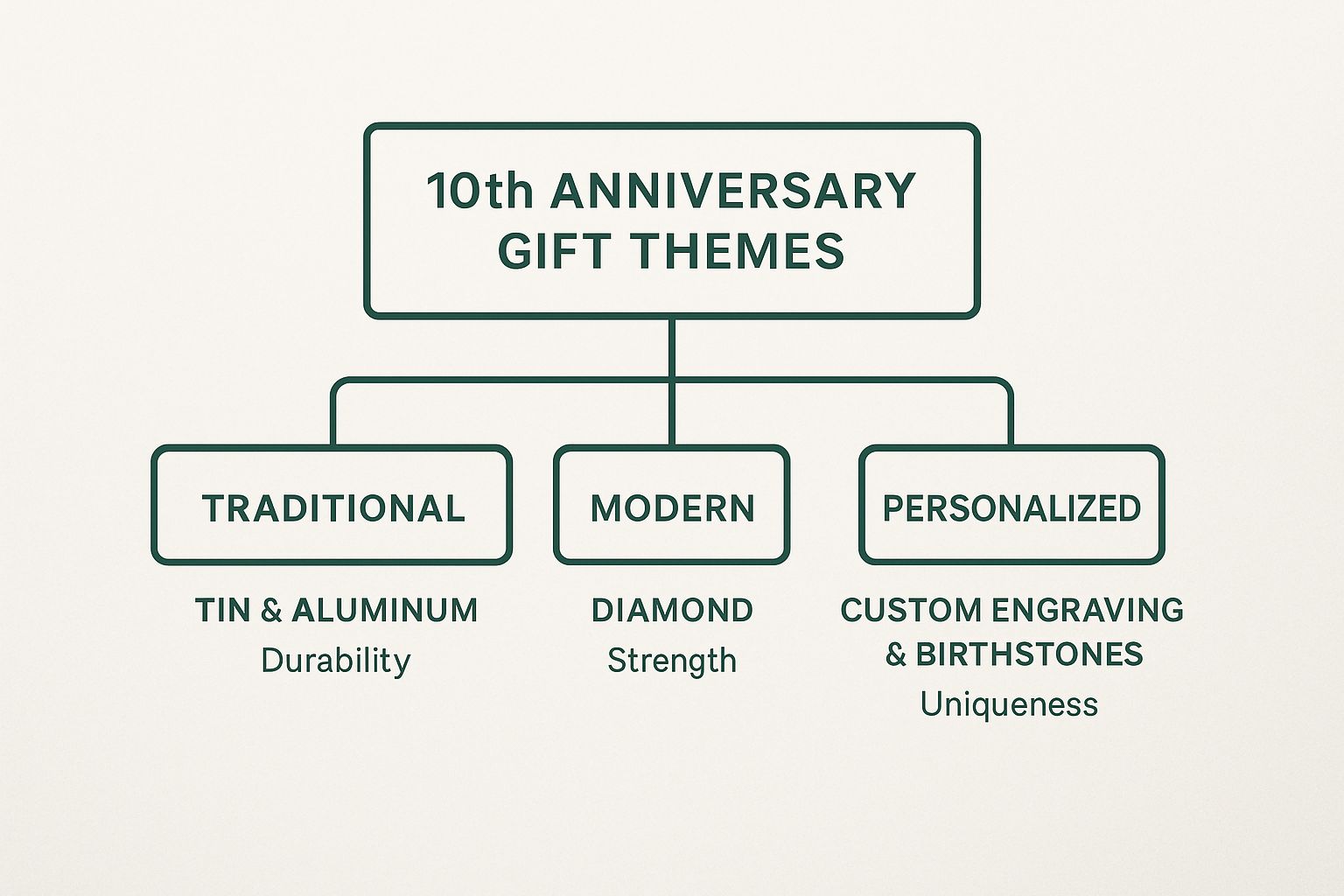 Infographic about 10 year anniversary gift for her