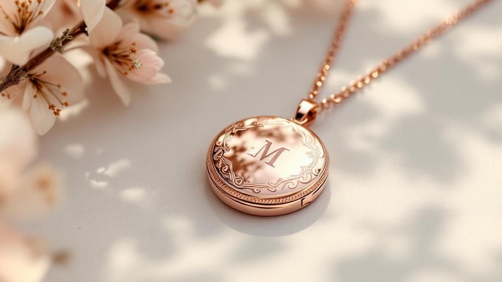Vintage-Inspired Locket Initial Necklace