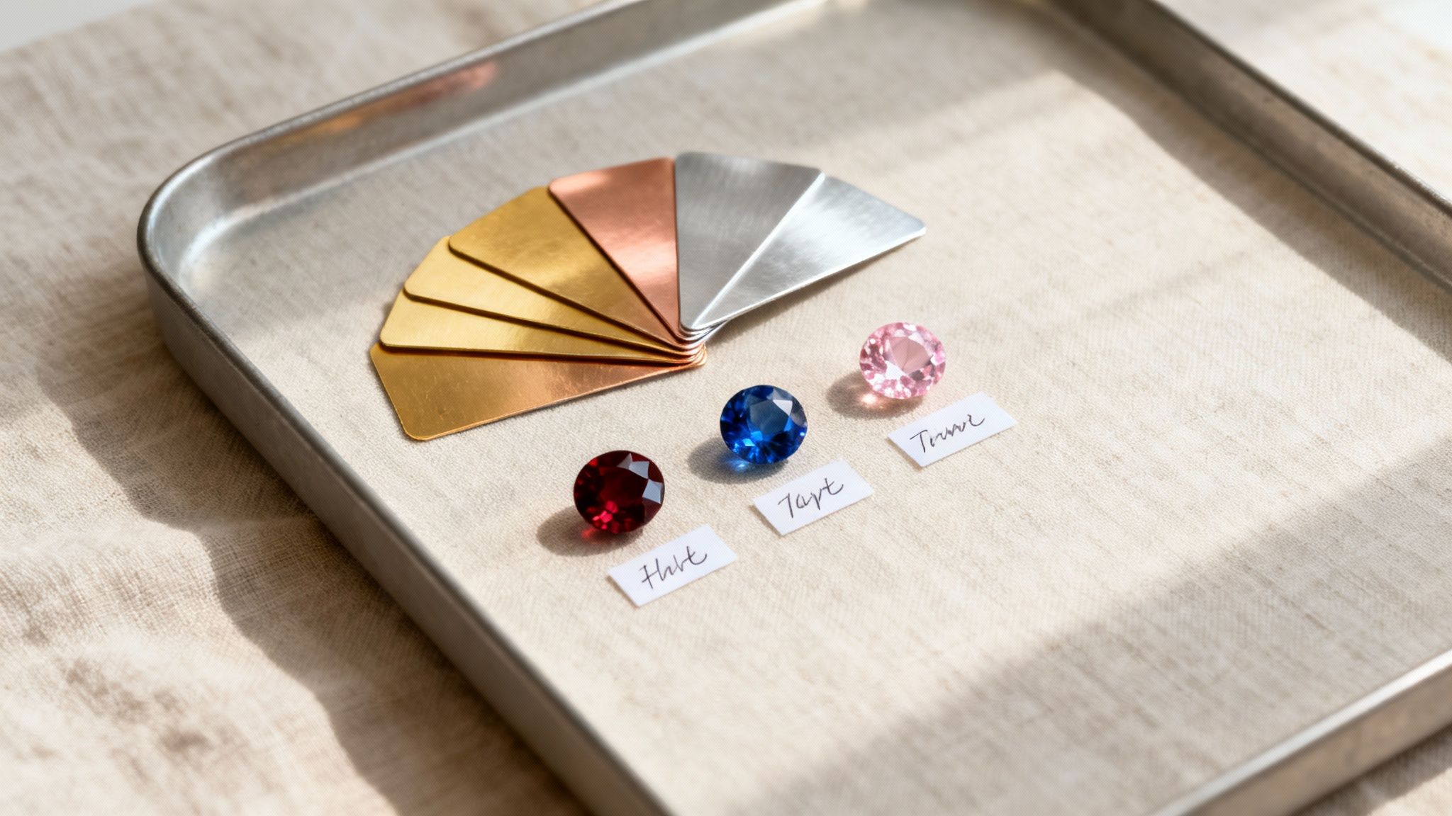 Assortment of gold and silver jewelry with different gemstones