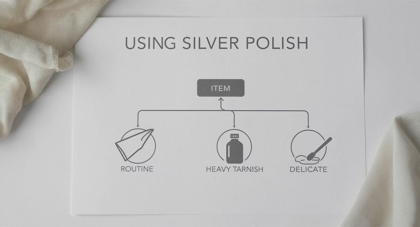 Infographic about how to polish sterling silver at home
