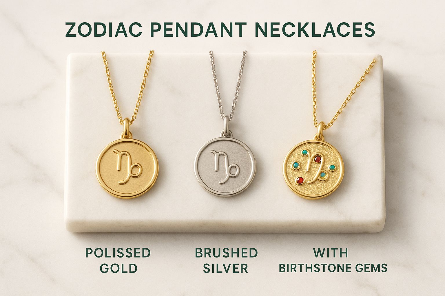 Infographic about zodiac pendant necklaces