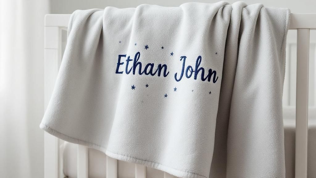 Custom Baby Blankets with Embroidery