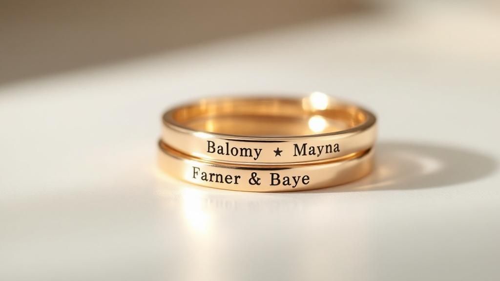Stackable Name Ring Sets
