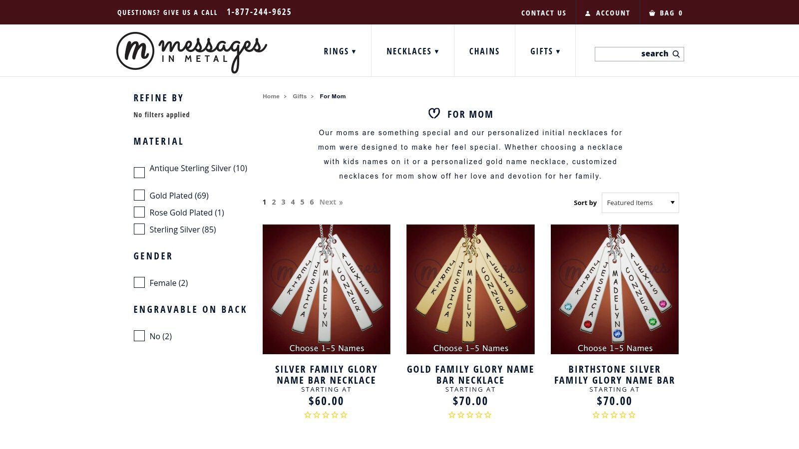 Messages in Metal personalized jewelry for mothers