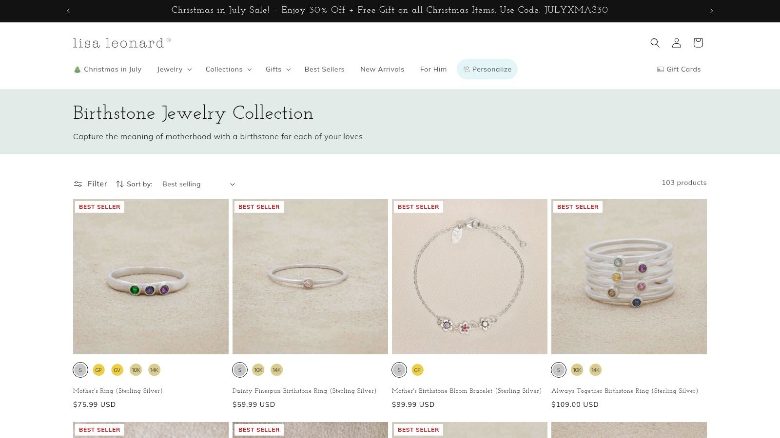 Lisa Leonard Designs Birthstone Rings