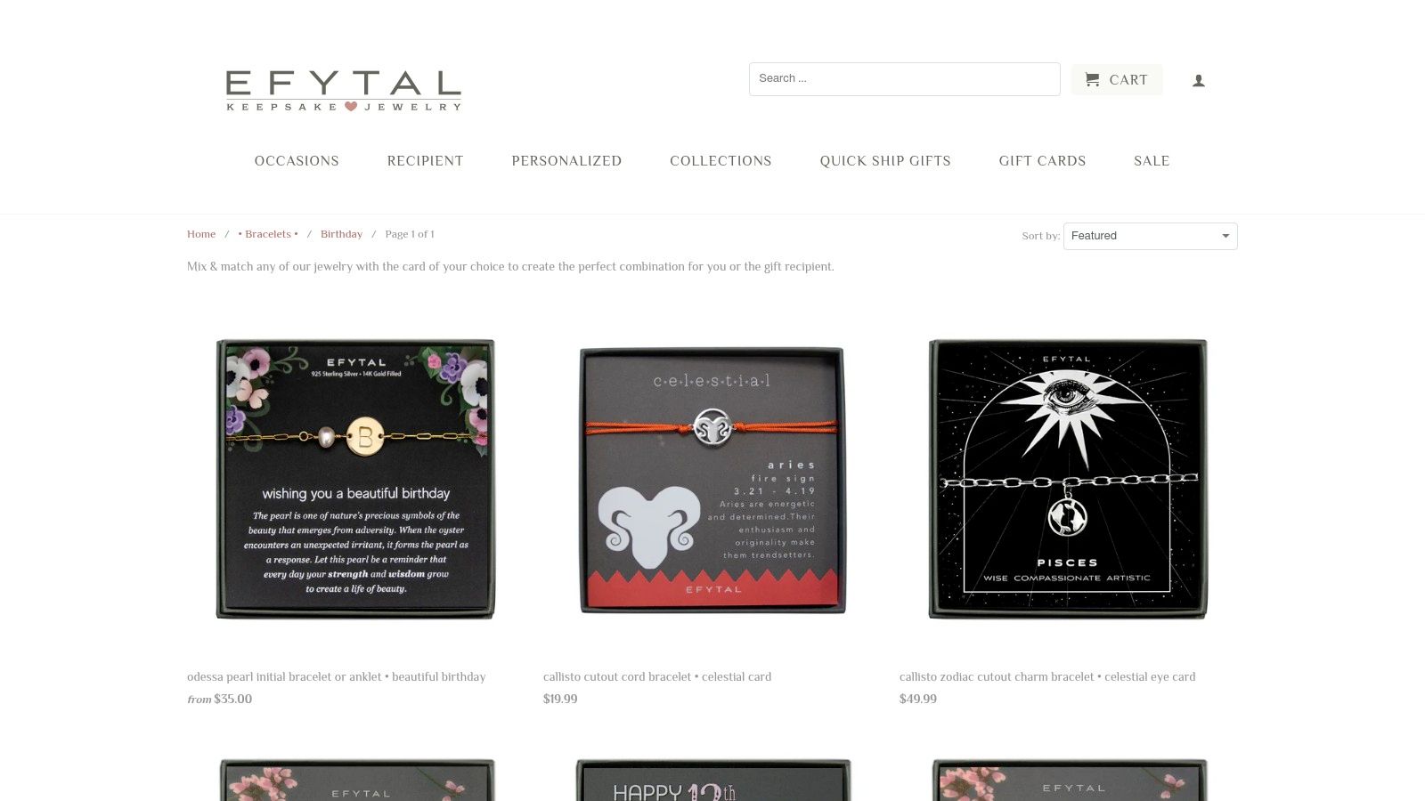 EFYTAL Bracelets – Birthday Collection