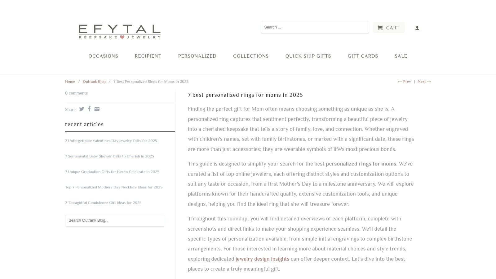 EFYTAL Jewelry's guide to the best personalized rings for moms