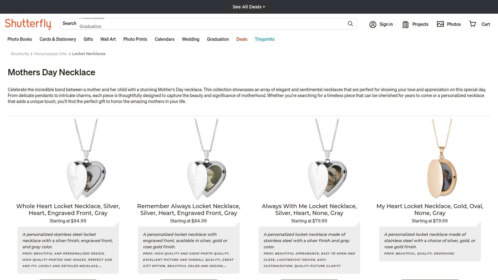 Shutterfly Locket Necklace