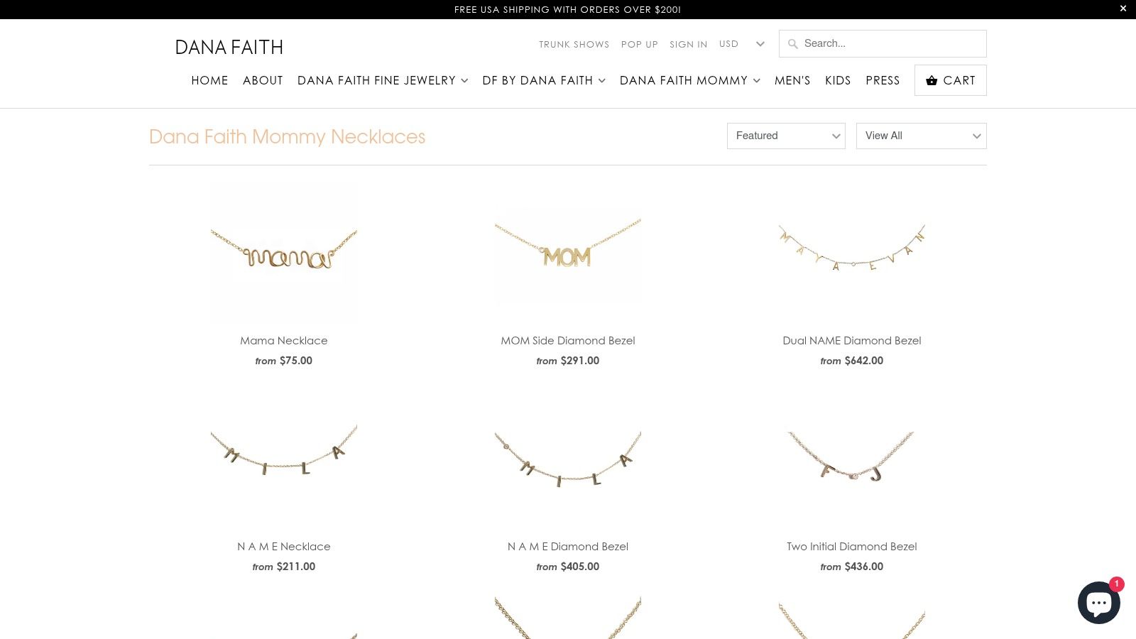 Dana Faith collection of personalized mommy necklaces