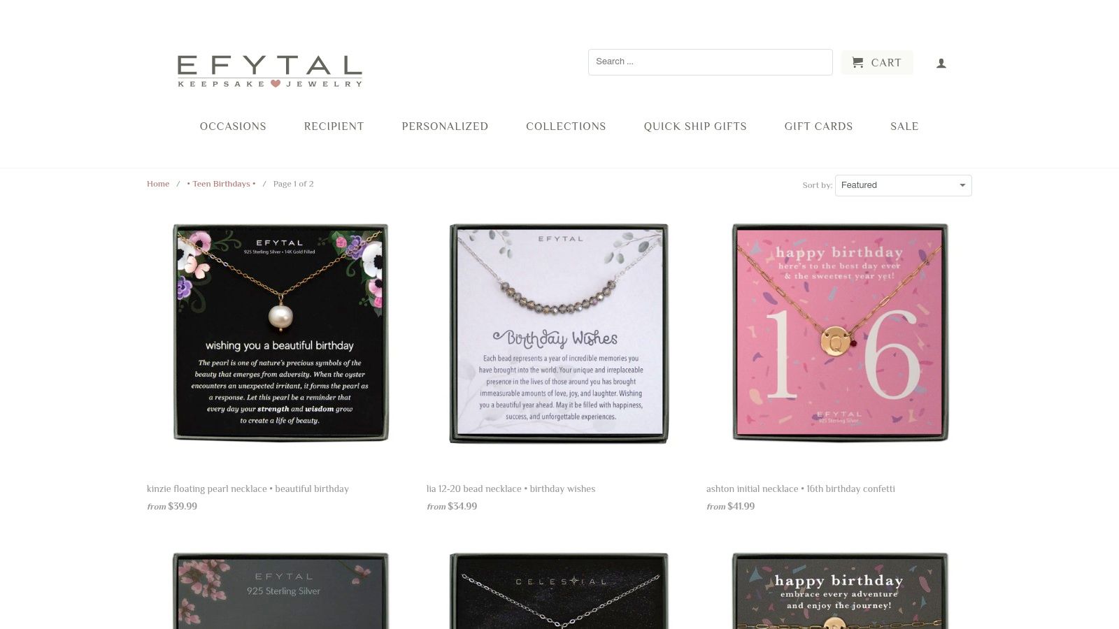 1. EFYTAL Jewelry's Birthday Collection: Personalized Keepsakes for a Lifetime