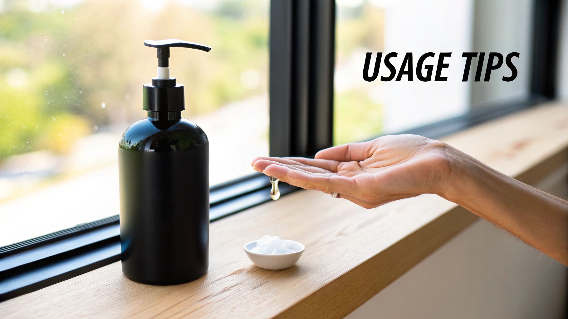 A person's hand holding a bottle of water based lube, ready for use