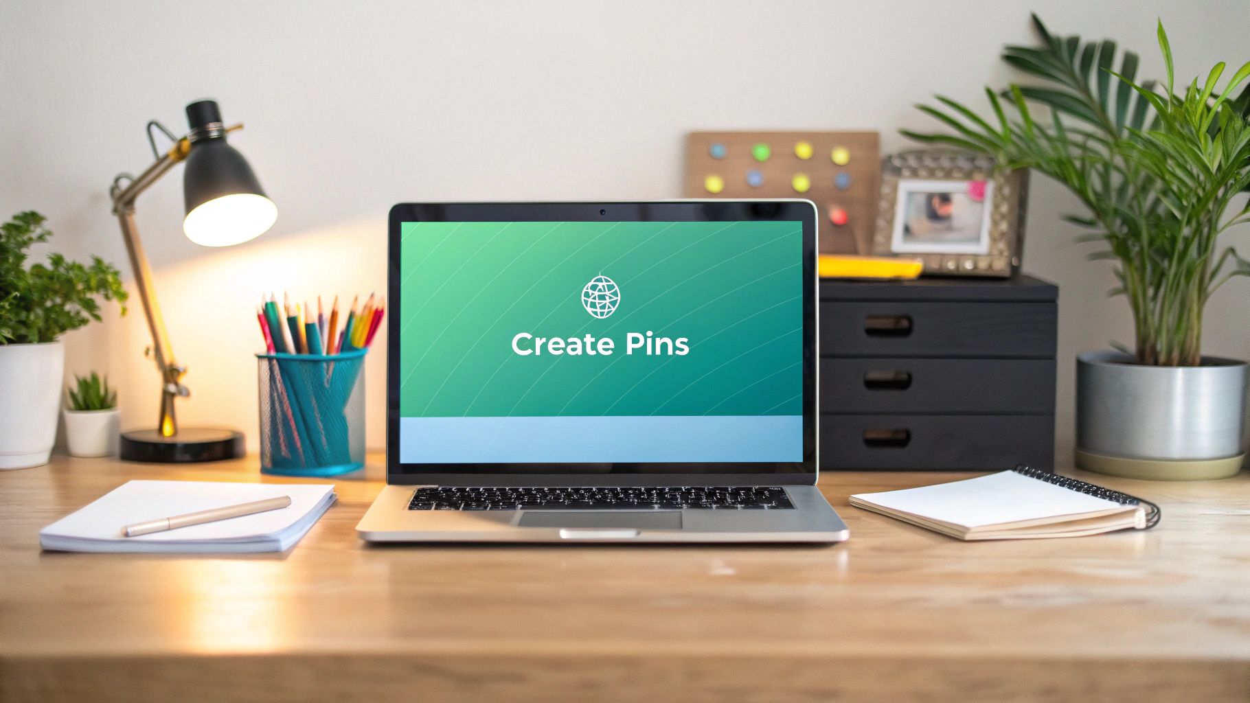 Screenshot of the Pin Generator interface showing template selection and customization options.