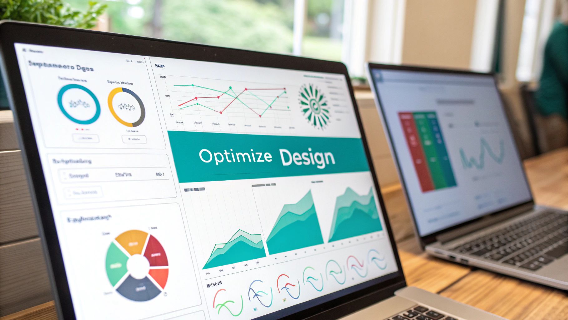 A person reviewing AI-generated Pinterest pins on a screen, with a checklist nearby, ensuring brand consistency and quality.