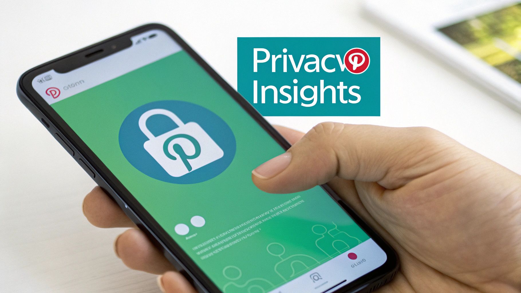 A Pinterest analytics dashboard on a screen, showcasing graphs and data related to content performance