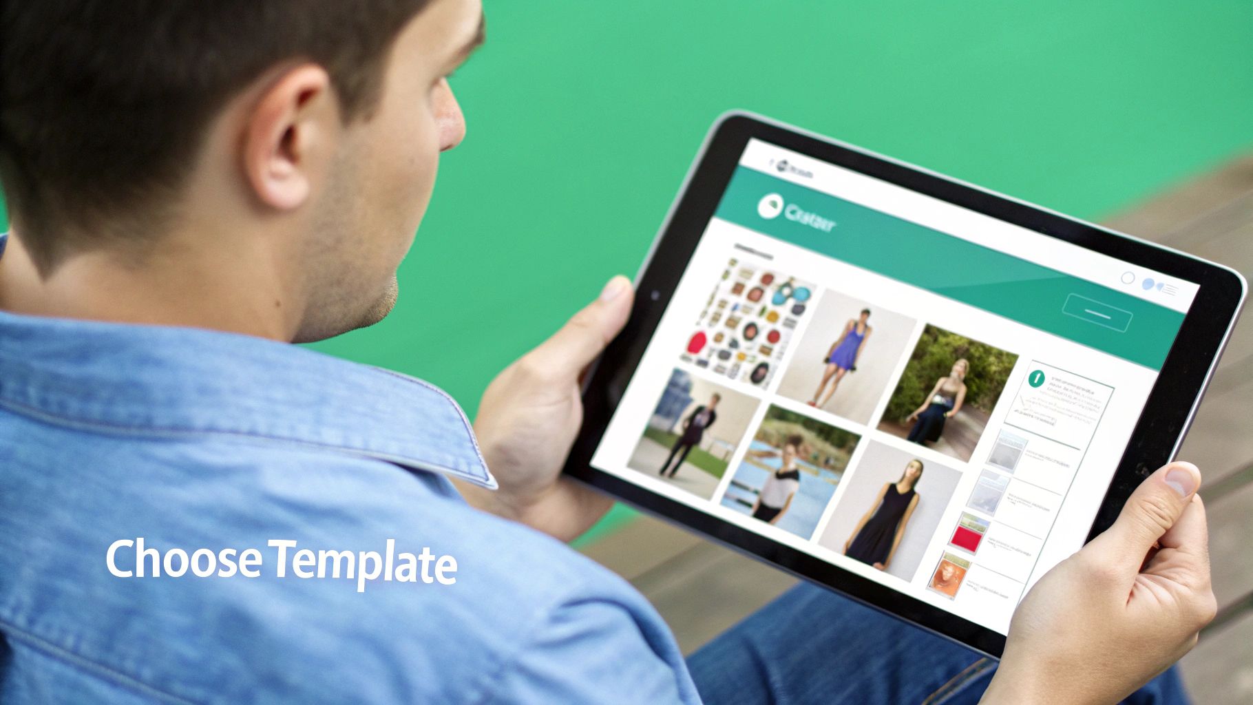 A person’s hand using a stylus to edit a Pinterest pin on a tablet, with AI-generated design options on the side.