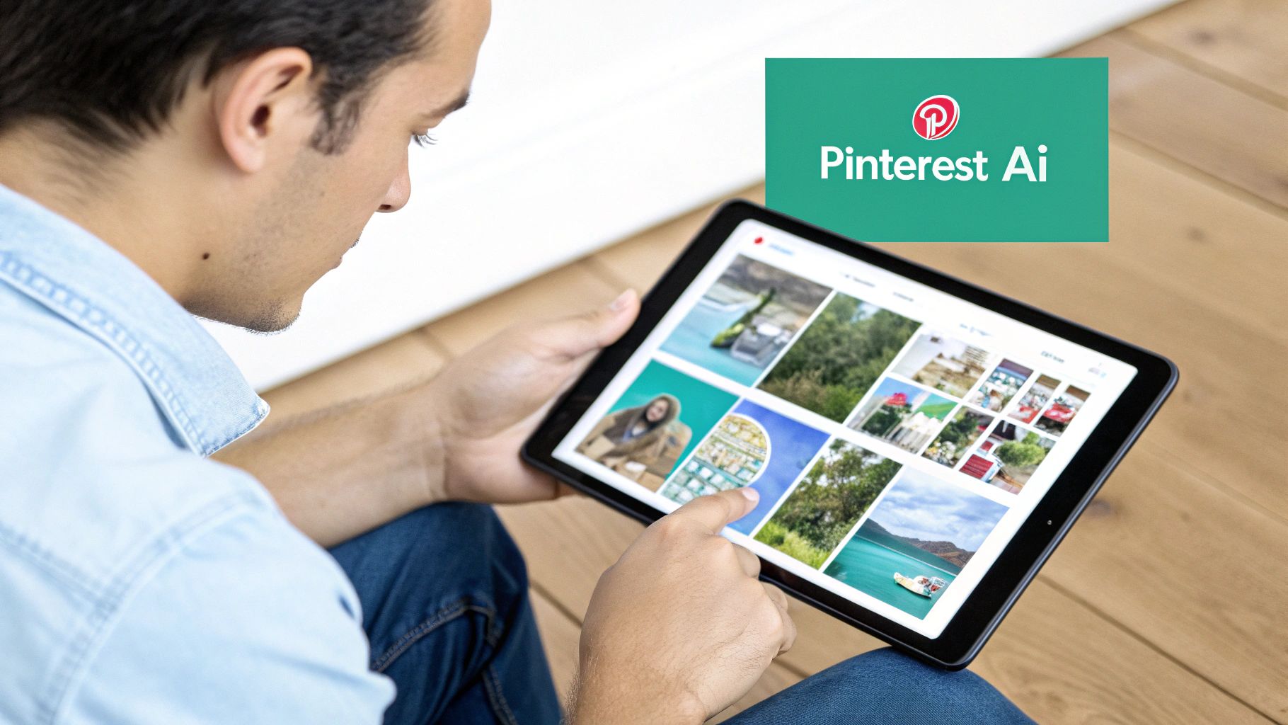 A collage of vibrant, AI-generated images suitable for Pinterest, showcasing diverse styles from photography to graphic design.