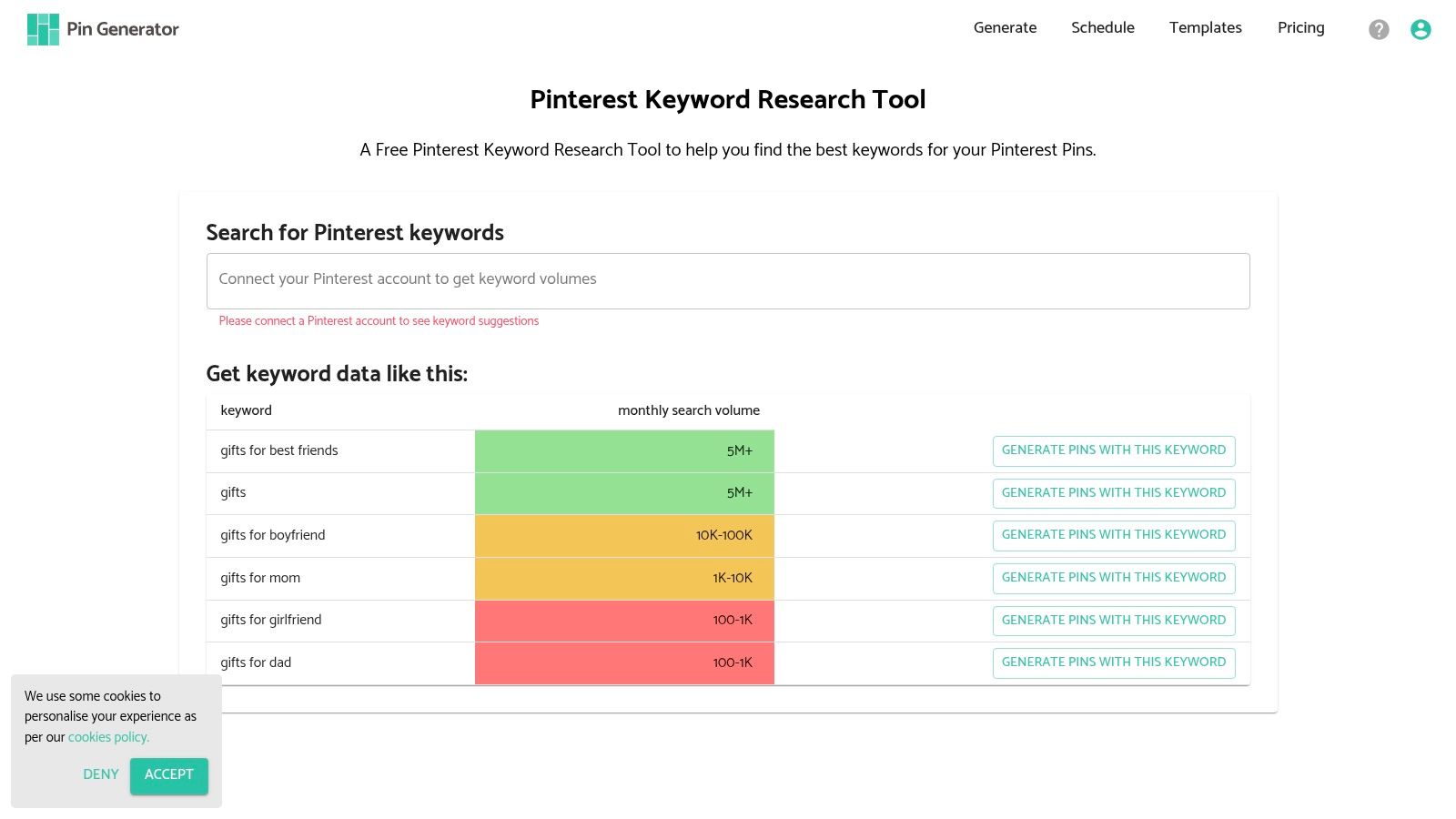 Pinterest Keyword Research Tool