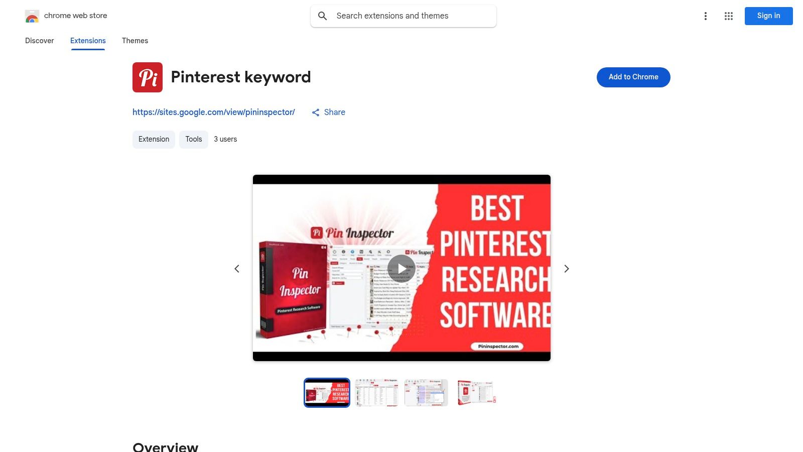Pinterest Keyword Chrome Extension