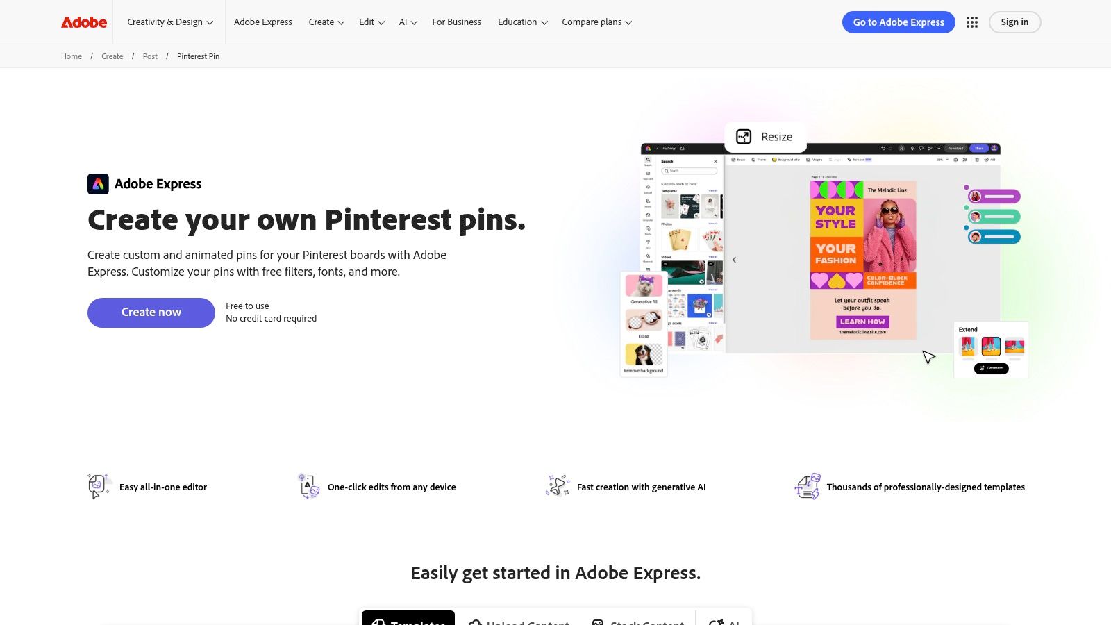 Adobe Express (Pinterest Pin Maker)