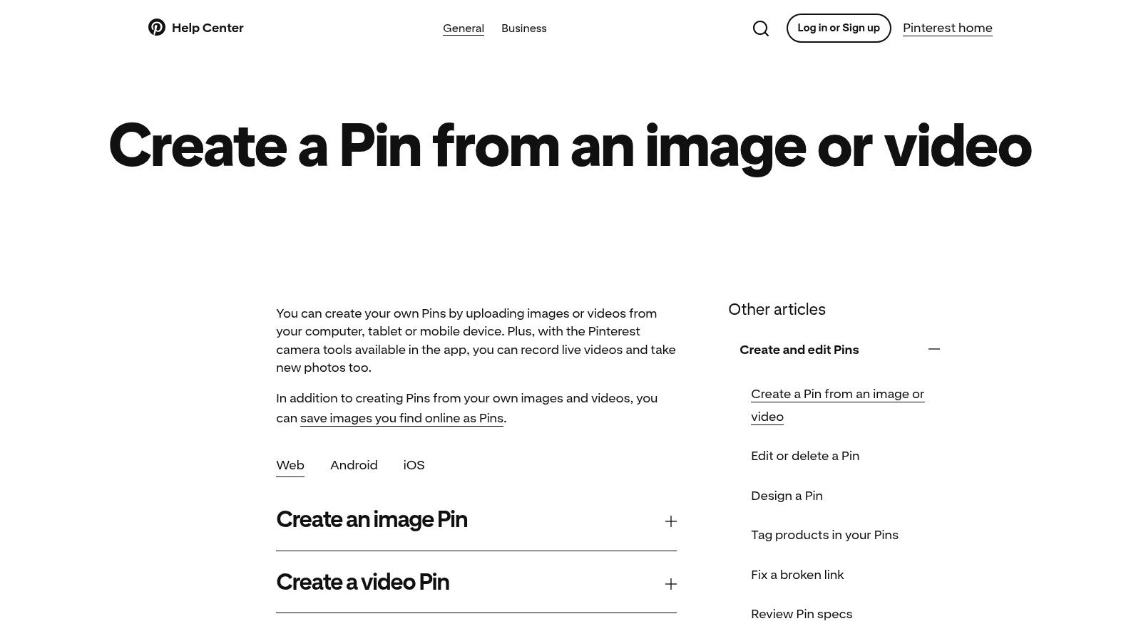 Pinterest (Native Pin Builder – Pinterest Business)