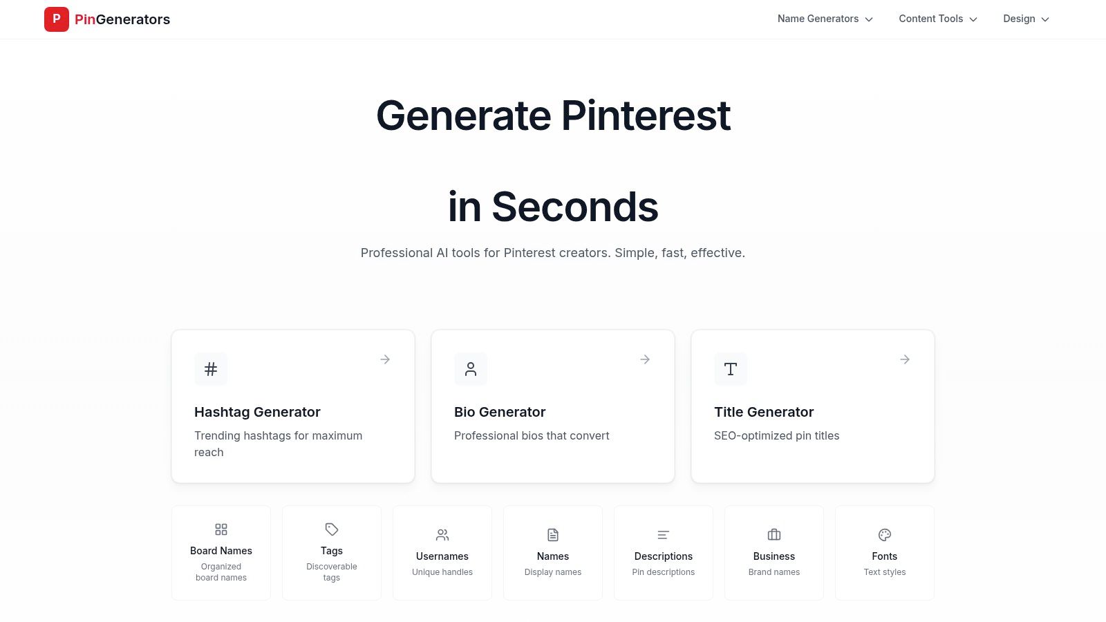 PinGenerators.com – Pinterest Title Generator