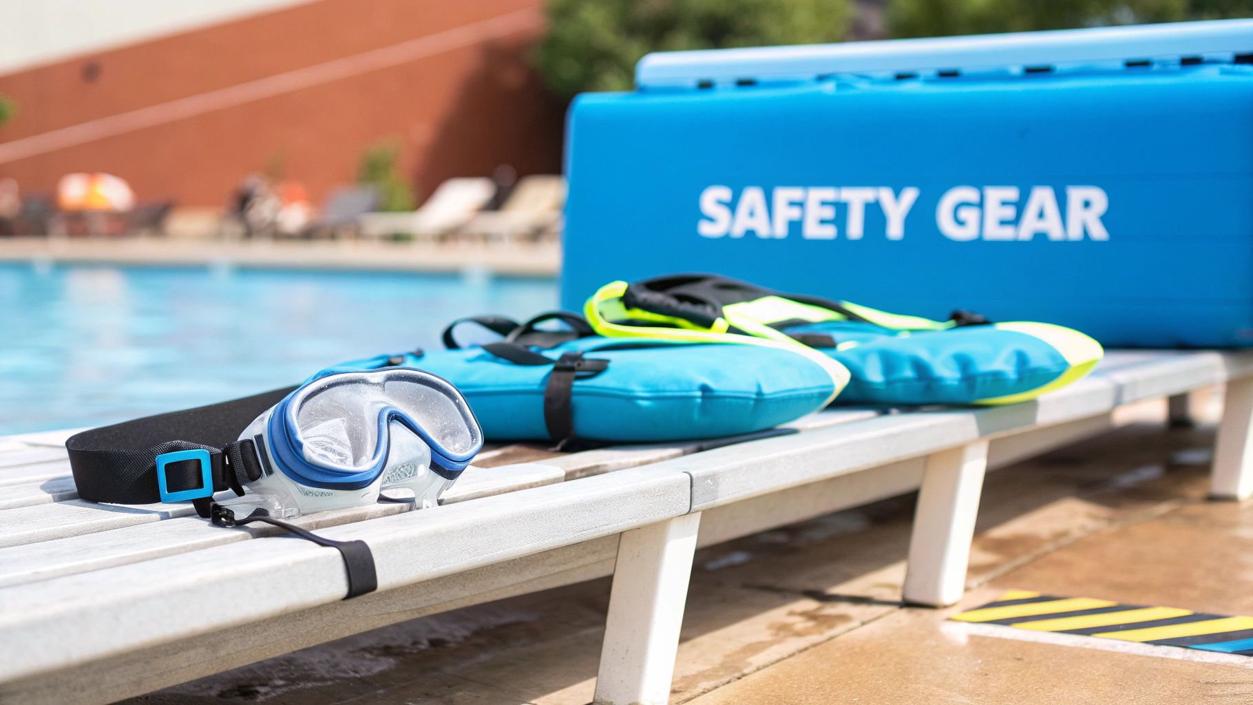 A happy family splashing and playing together in the shallow end of a swimming pool.