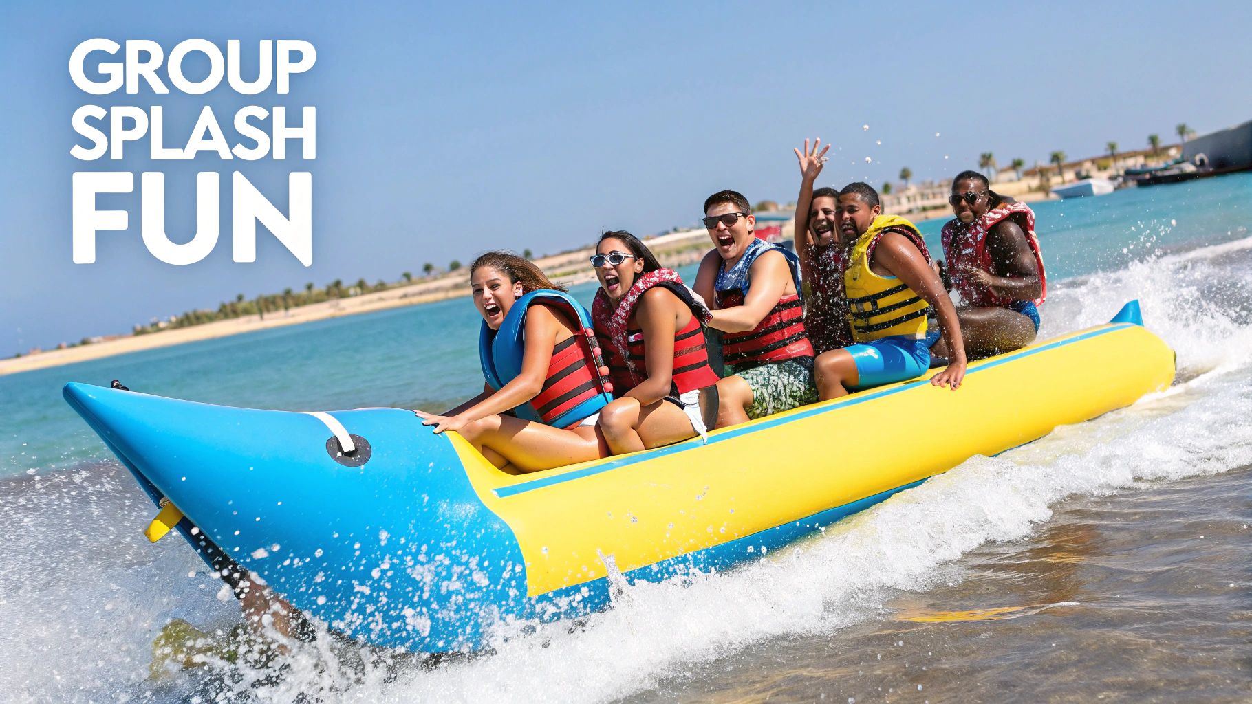 Top 10 Thrilling Watersports in Goa for 2025 5 A group of people enjoying a banana boat ride in Goa