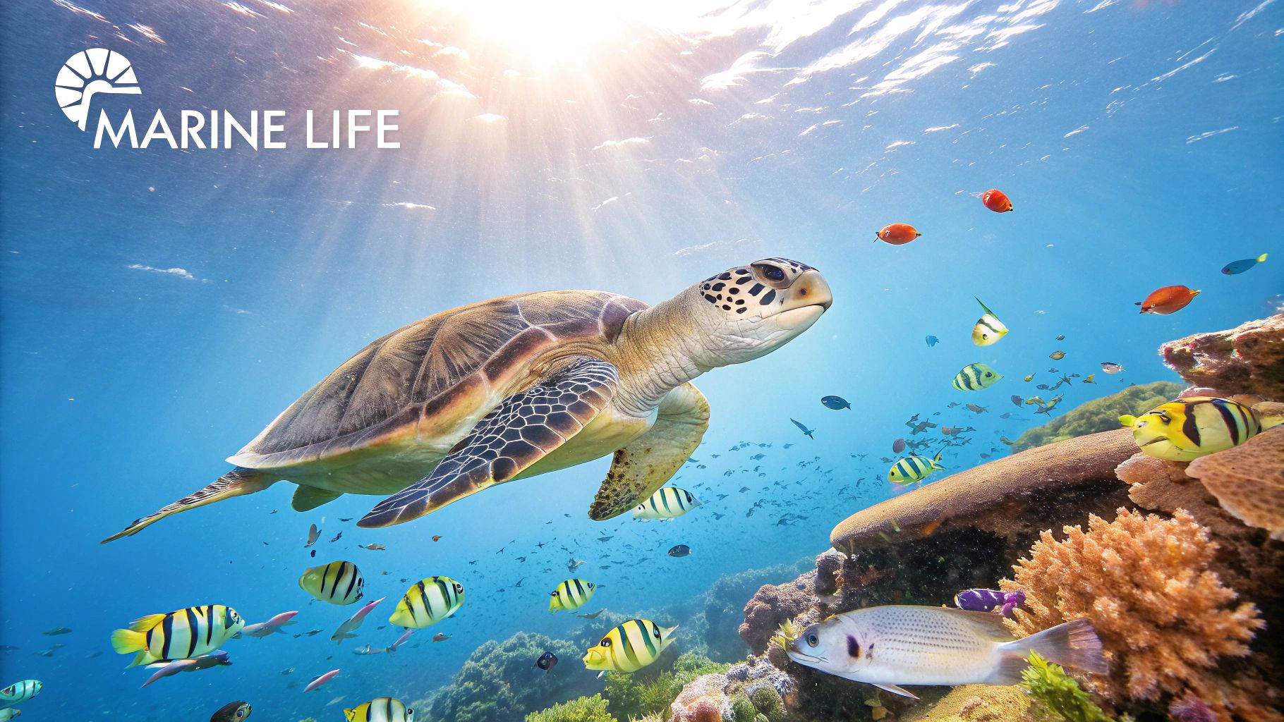 A calendar showing the months of October to May highlighted, superimposed over a clear blue ocean scene with good visibility.