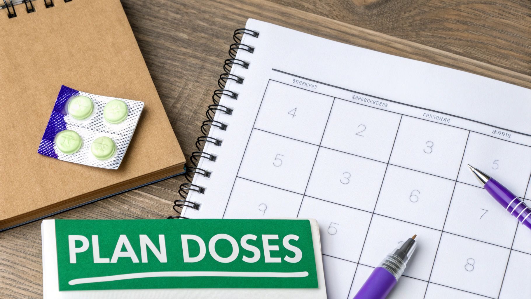 A calendar with checkmarks, showing a consistent schedule being followed.