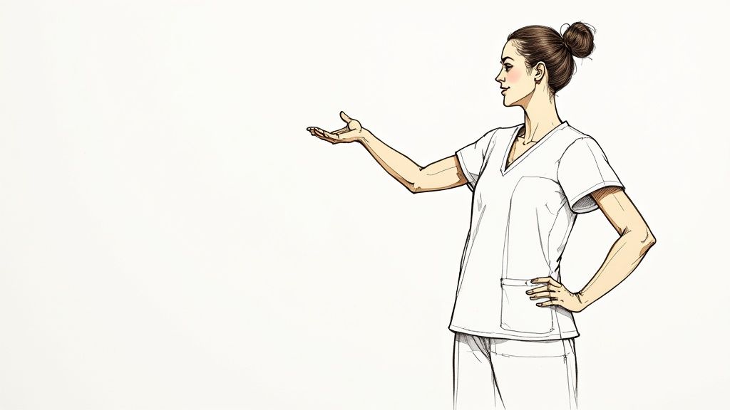 A job candidate dressed in professional attire, shaking hands with an interviewer.