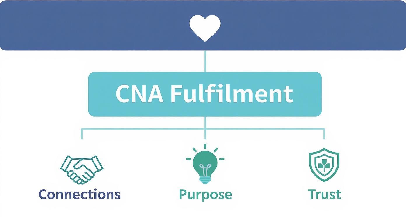 Infographic about rewards and challenges of being a cna