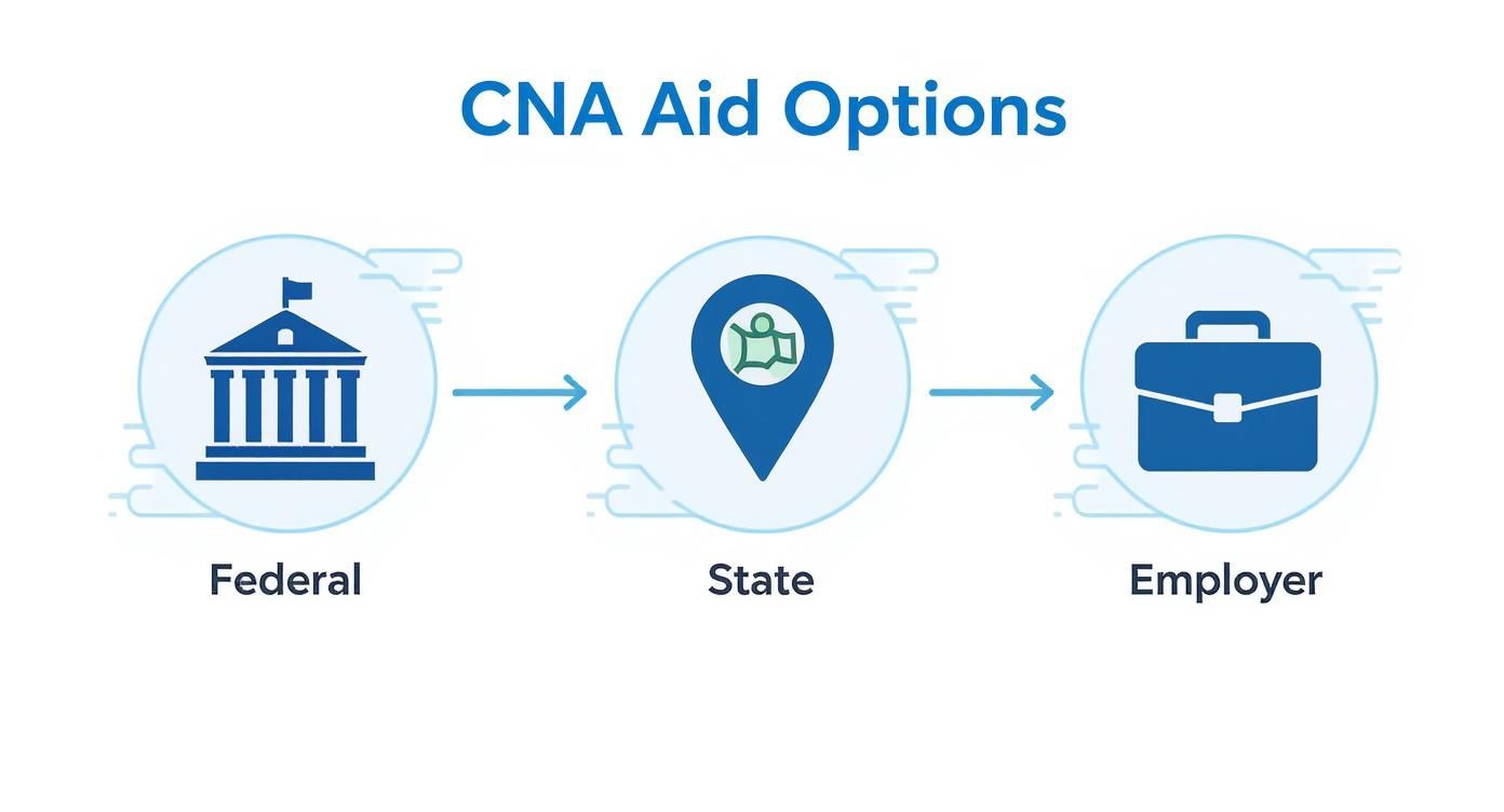 Infographic about financial aid for cna classes