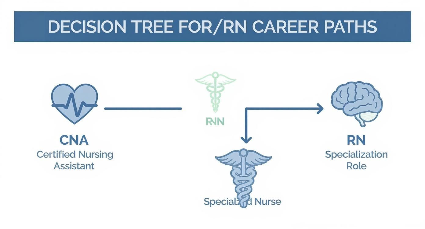 Infographic about cna vs rn