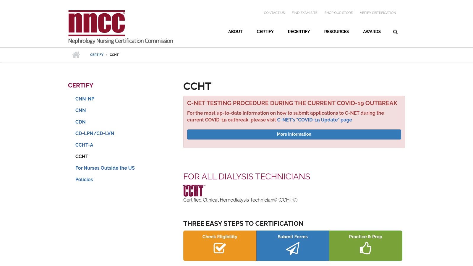 Nephrology Nursing Certification Commission (NNCC) – CCHT