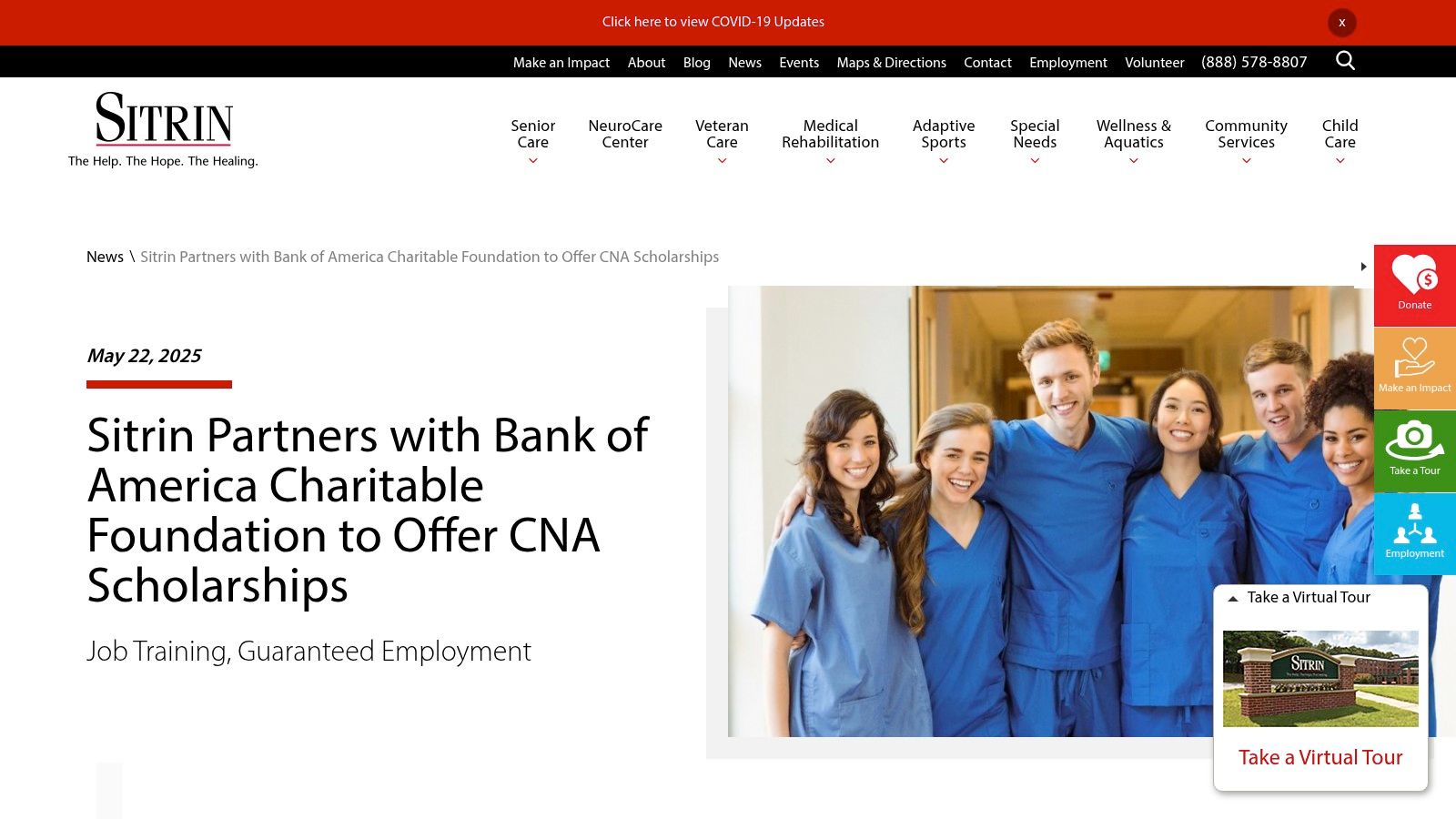 Sitrin Health Care Center – Fully Funded CNA Scholarships (sitrin.com)