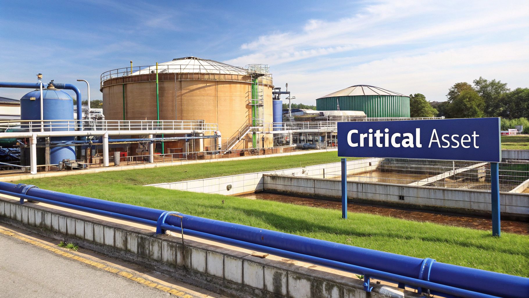 A water treatment facility showcasing complex infrastructure.