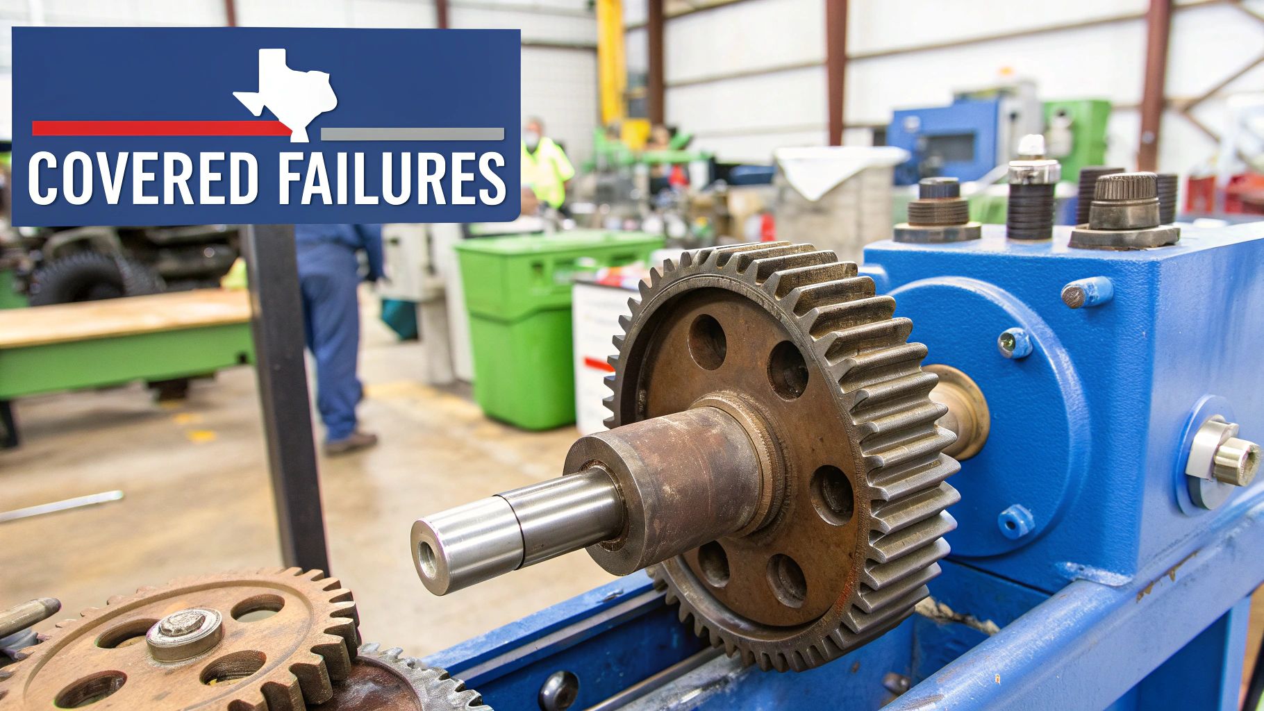 Close-up of industrial machinery gears