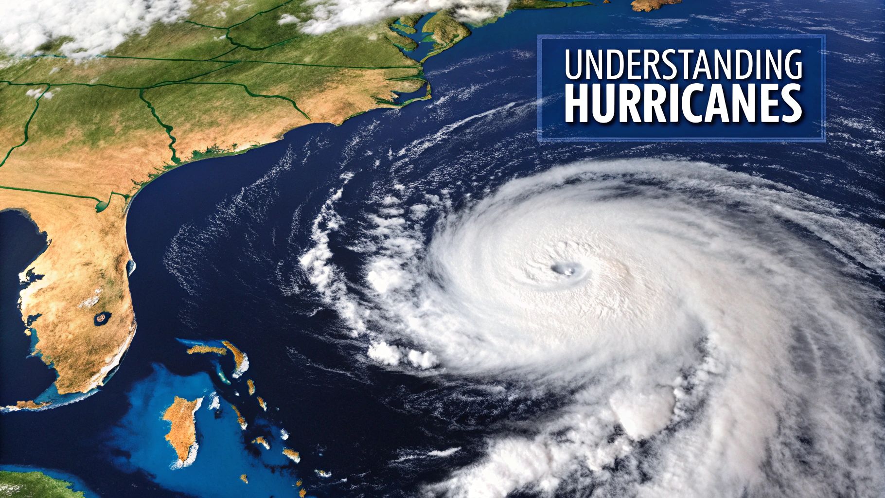 Satellite image of a powerful hurricane over the Texas coastline