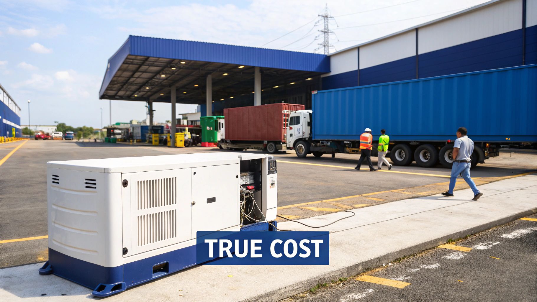 A calculator and blueprints on a table, symbolizing cost calculation for industrial projects.