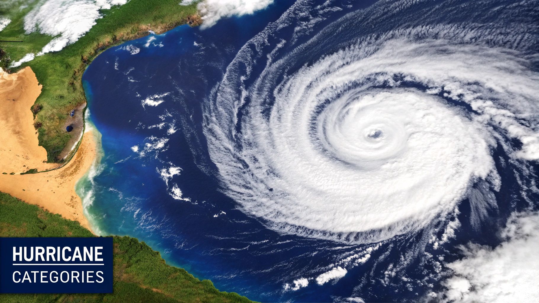 Satellite image showing a massive hurricane approaching the Texas Gulf Coast