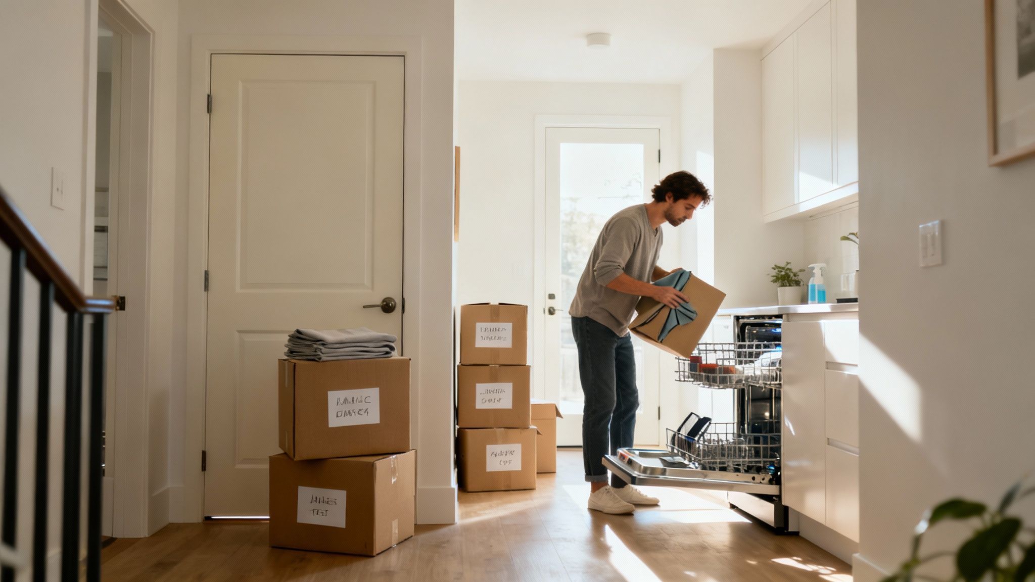 A friendly Shiny Go Clean team member smiling in a clean home.
