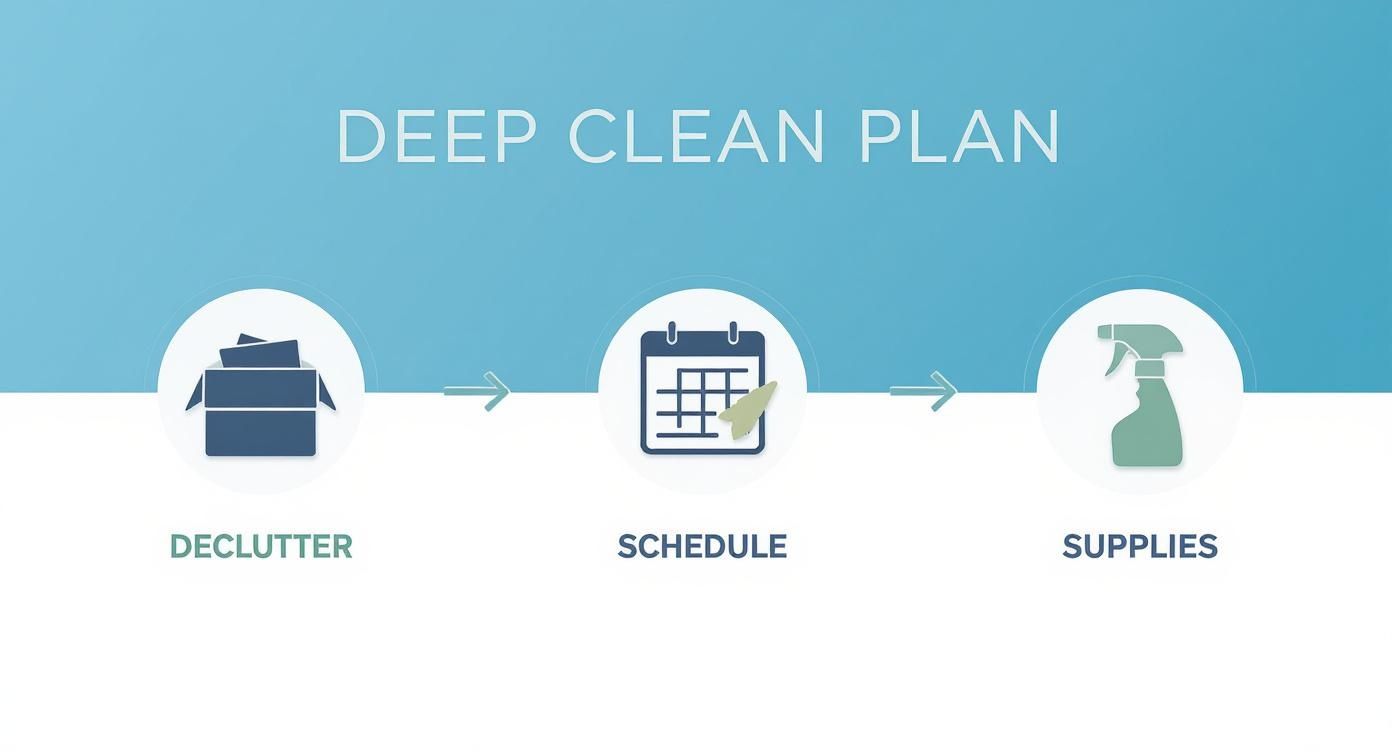 Infographic about how to deep clean a house