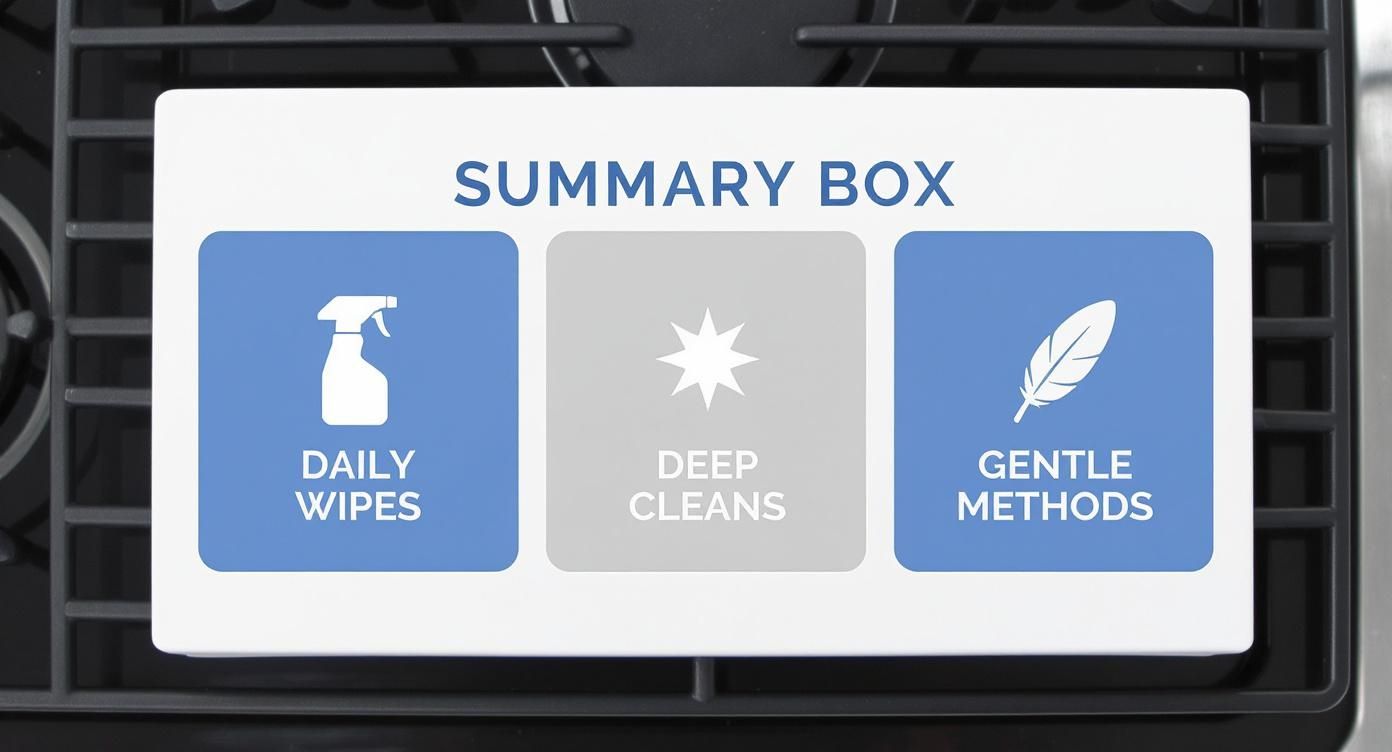 Infographic about cleaning stainless steel stovetop