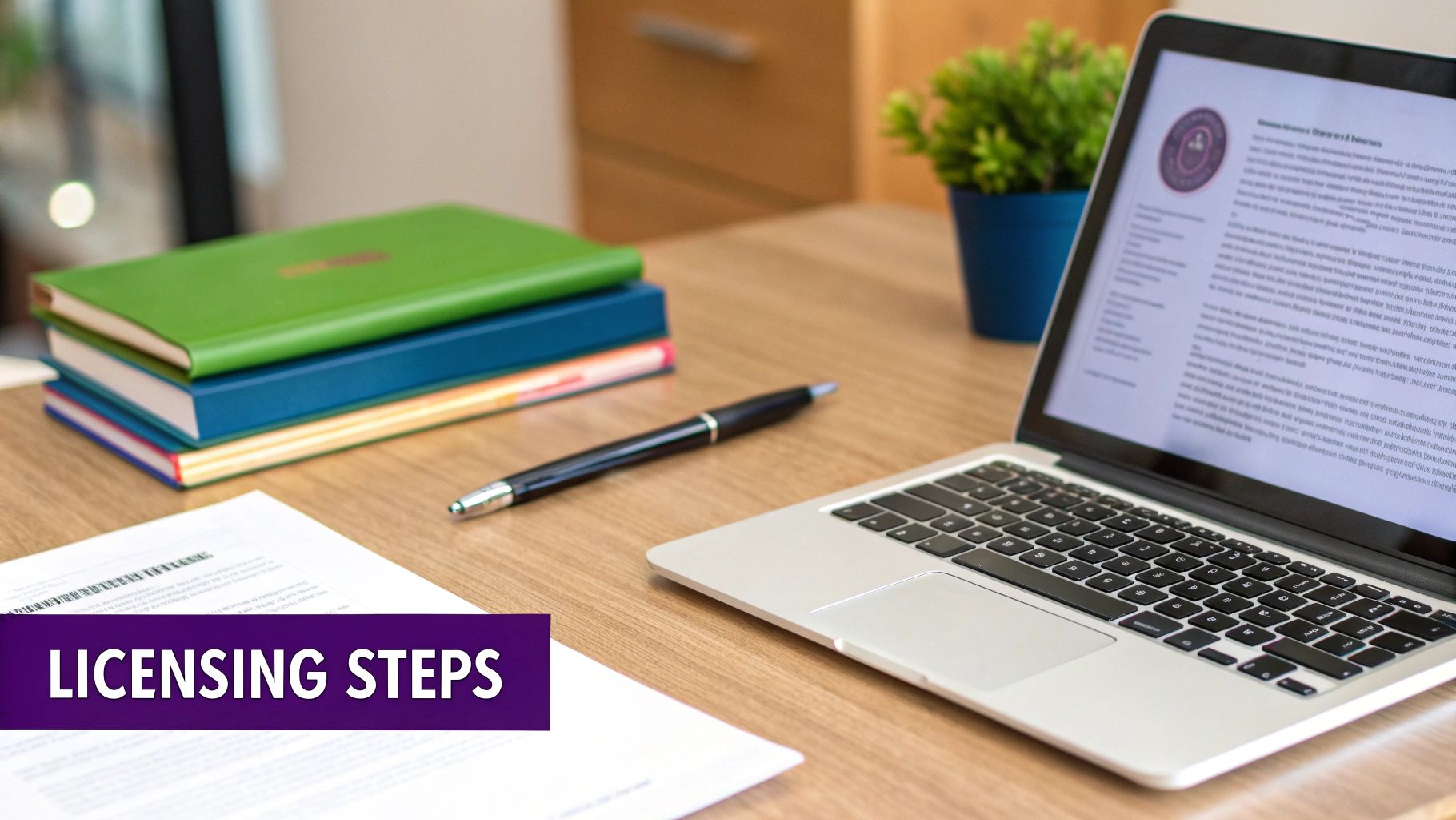 A businessperson reviewing official licensing documents in a modern Dubai office.